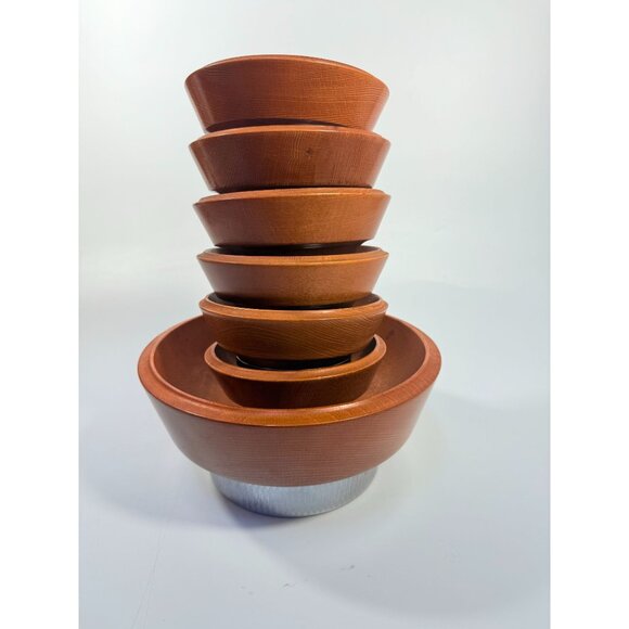 Teak Wood and Chrome Salad Bowl Set Hellerware Mid Century Vintage Retro Collect - Picture 2 of 16